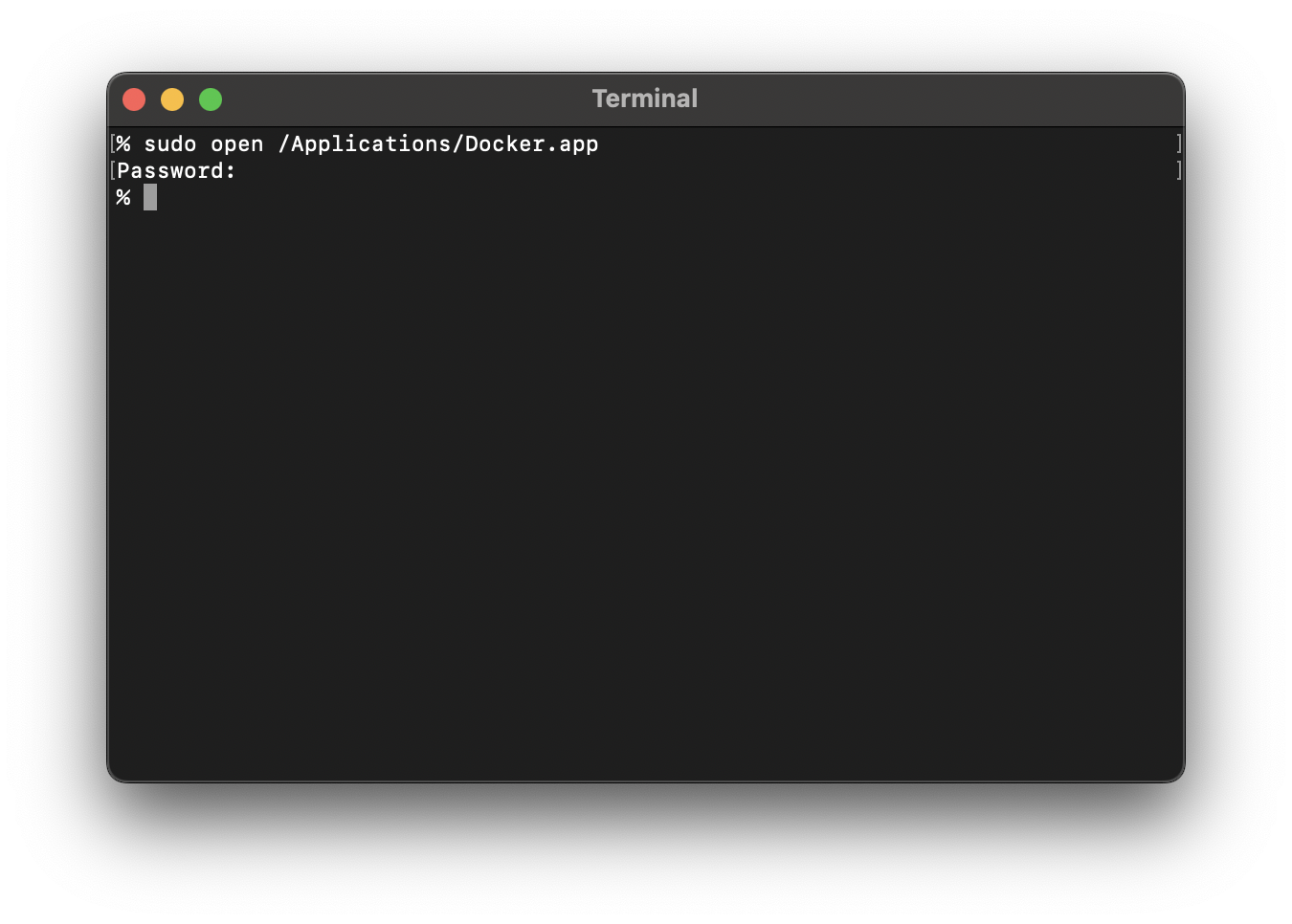 Open Docker Desktop from macOS Terminal